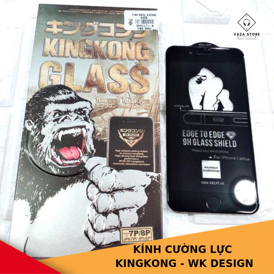 [GIÁ TỐT NHẤT] Kính Cường Lực Full Màn KingKong Đủ Mã iPhone 7/8Plus Trắng/Đen - iPhone X/Xs - iPhone Xs Max