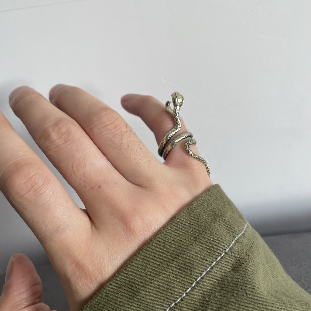 Nhẫn Đeo Tay Kim Loại Khắc Hình Rồng Thời Trang Unisex