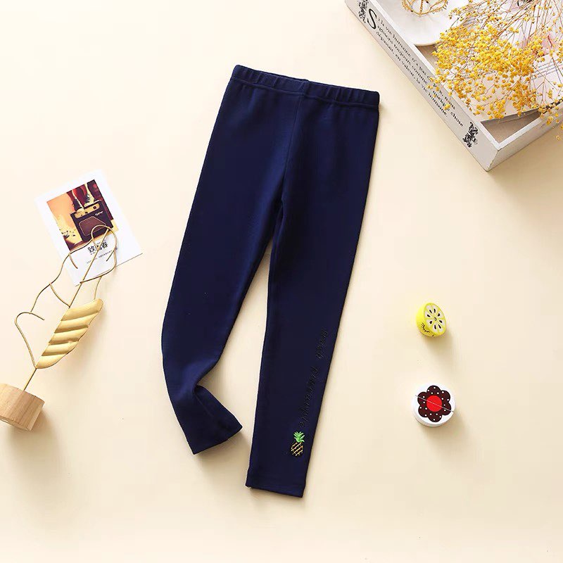 Quần legging bé gái dáng ôm gọn , quần dài cho bé chất cotton 10 - 50kg - Quần legging hoa quả