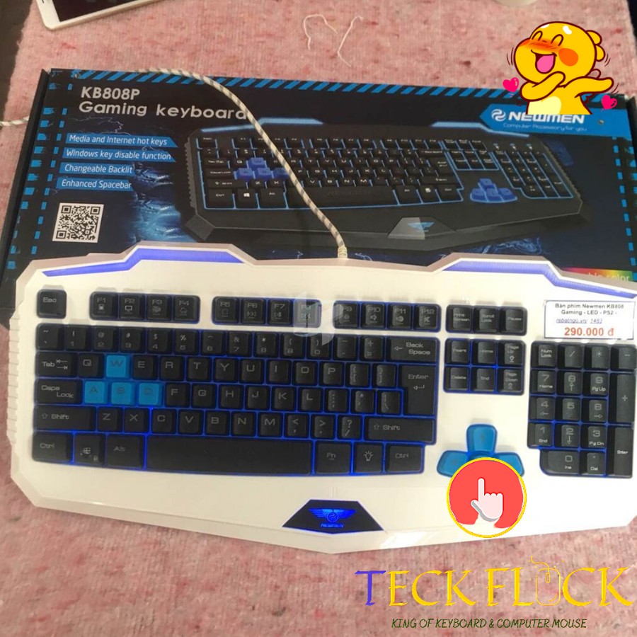 Bàn phím Newmen KB808 Gaming - FULL LED -  Đen trắng