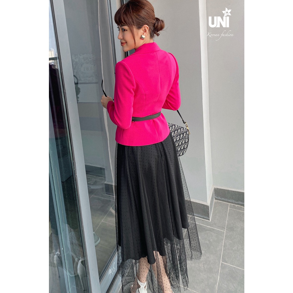 Chân Váy Ren Lưới UNIVTH Dài Qua Gối 8CXB203