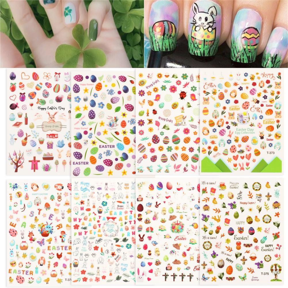 Miếng Dán Trang Trí Móng Tay Hình Thỏ Phục Sinh DIY