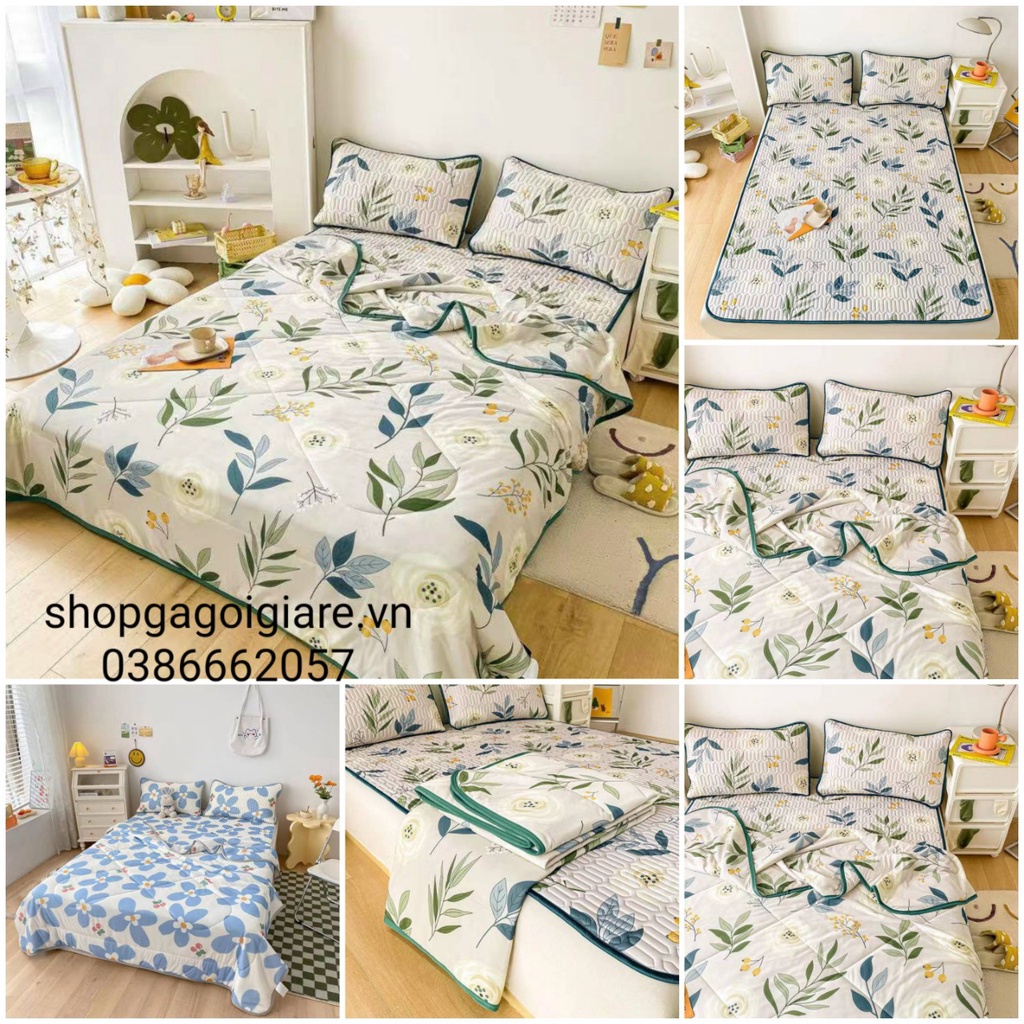 BỘ SẢN PHẨM CHIẾU CAO SU ĐIỀU HÒA CÙNG VỎ CHĂN ĐỒNG BỘ