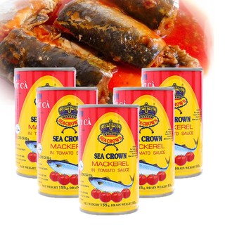Combo 5 lon cá trích sốt cà seacrown 155g