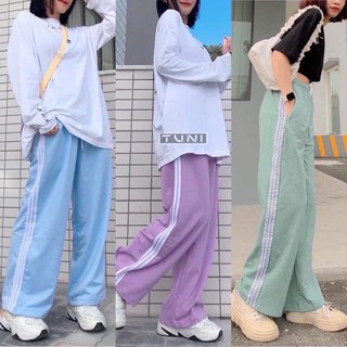 quần ống rộng 3 sọc trắng thể thao Hs