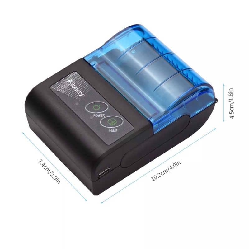 Máy in hóa đơn bluetooth Aibecy  - máy in nhiệt bluetooth mini dành cho điện thoại android, ios, máy tính window