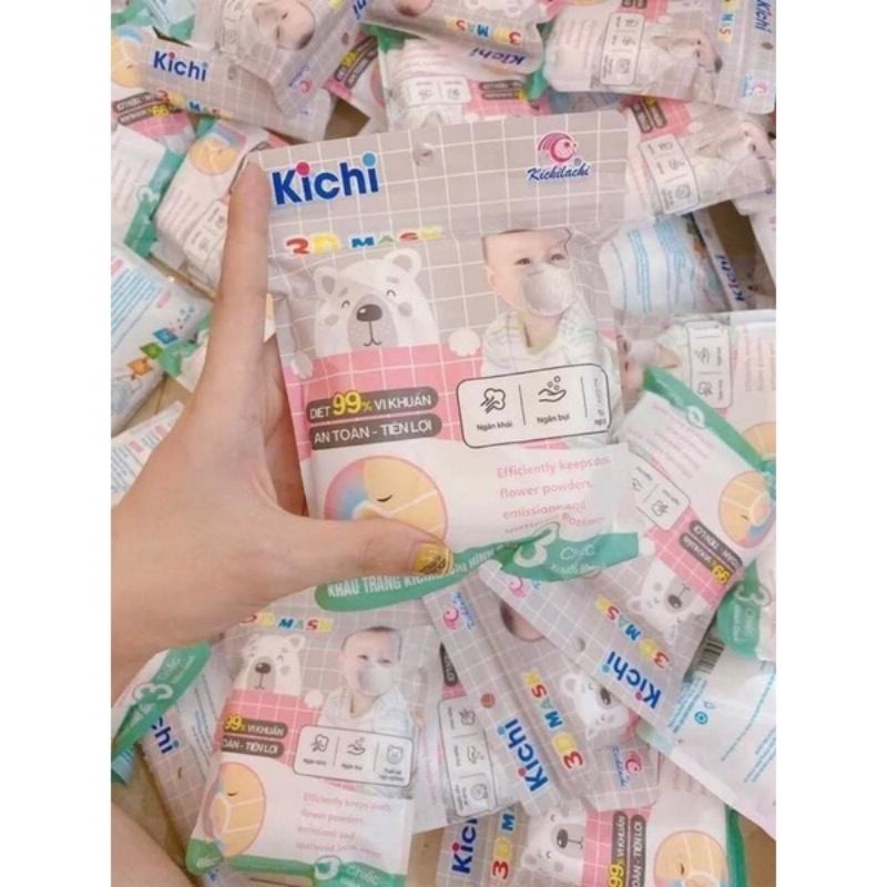 Khẩu trang Gấu Kichi cho bé, Khẩu trang Cao Cấp Kháng Khuẩn