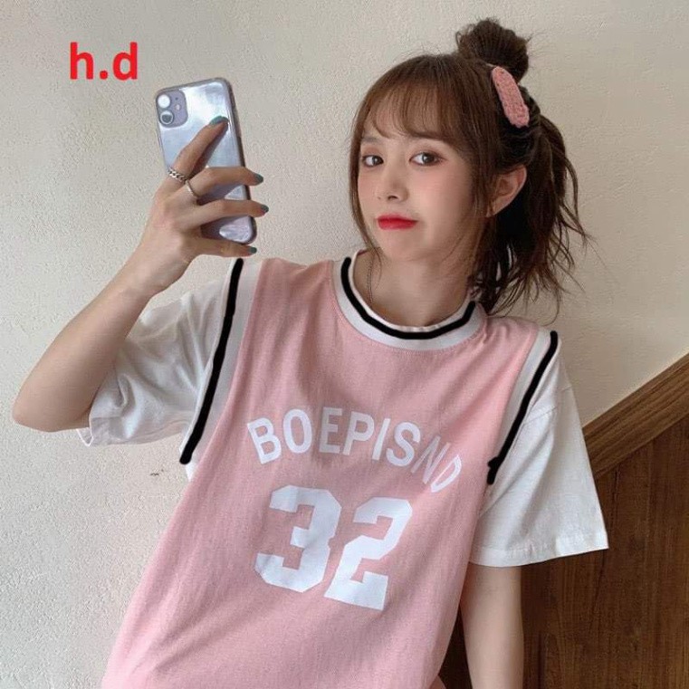 áo thun phối tay raplang boe 23, áo phông bóng chày tay lỡ chất cotton form thụng nam nữ mặc đôi nhóm unisex freesize
