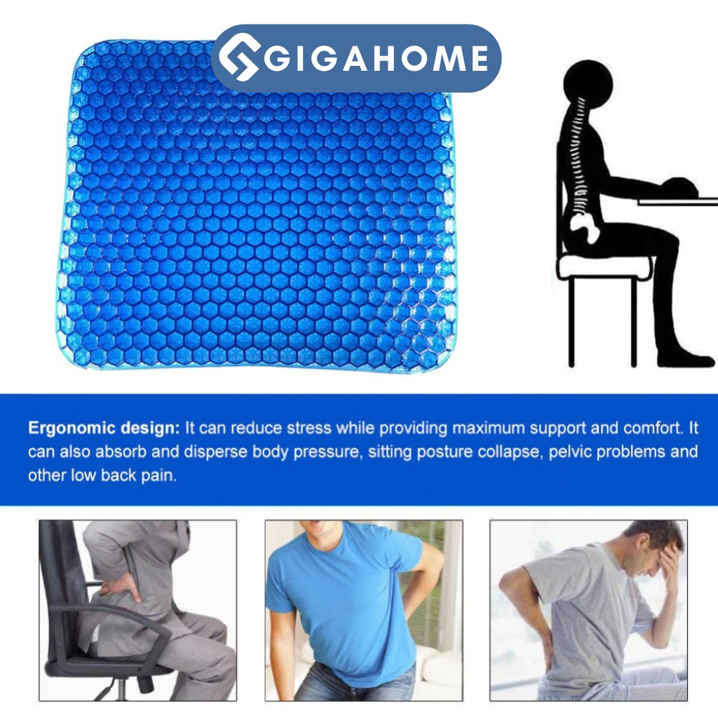 Đệm Lót Ghế Văn Phòng GIGAHOME Gel Tổ Ong 3D 4124
