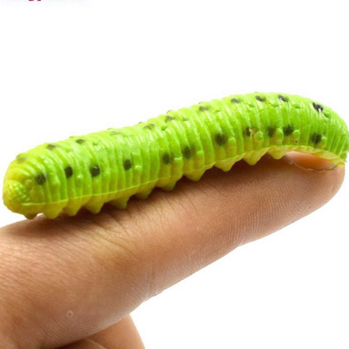 Set 12 Con Sâu Giả Bằng Nhựa Cho Bé Tập Bò Tập Chơi Hoặc Làm Mồi Câu Cá