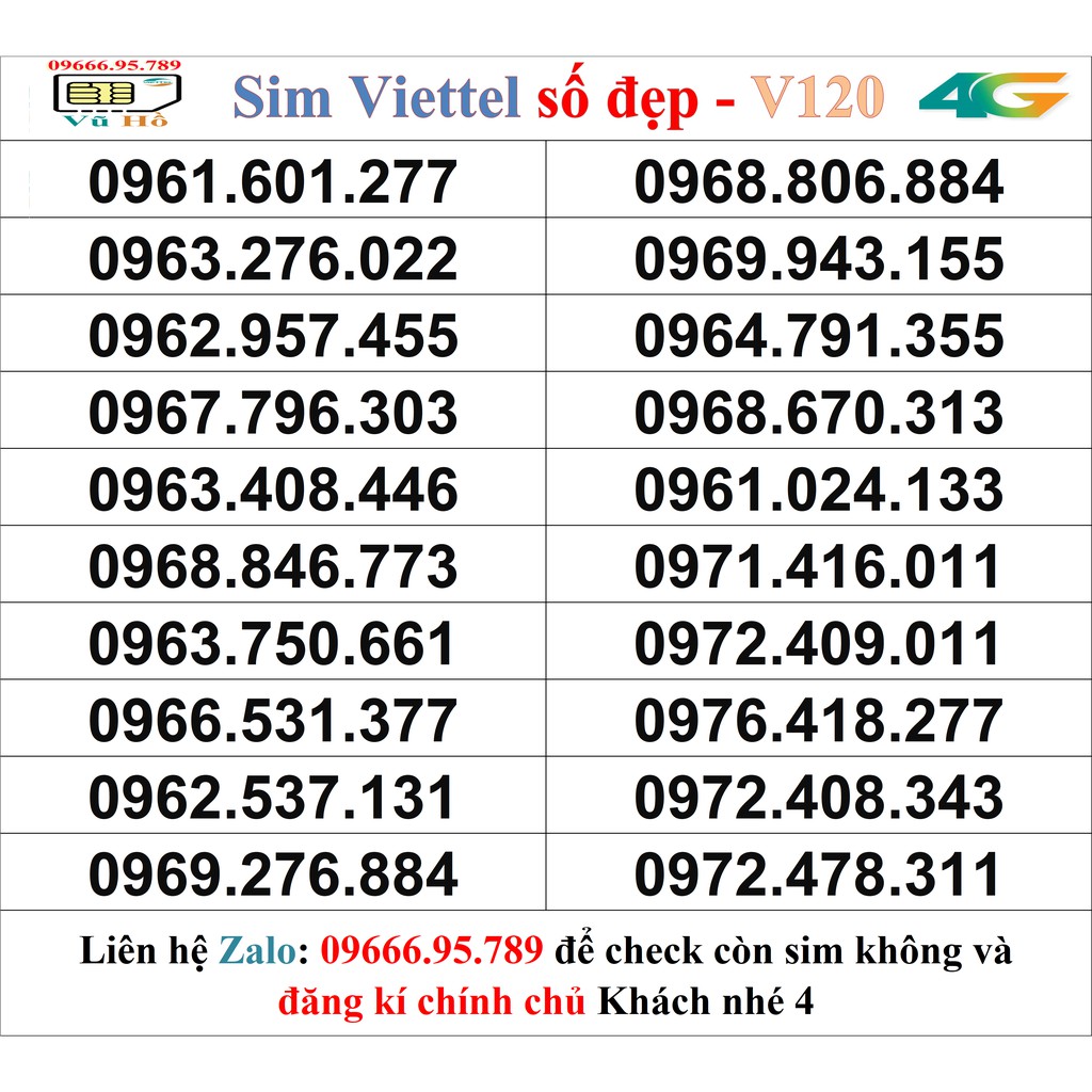 Sim Viettel V120 đầu 09 số đẹp giá rẻ 4