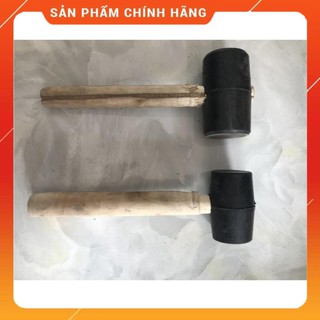 [Ảnh thật tự chụp]Búa cao su đen cán gỗ 2 cỡ