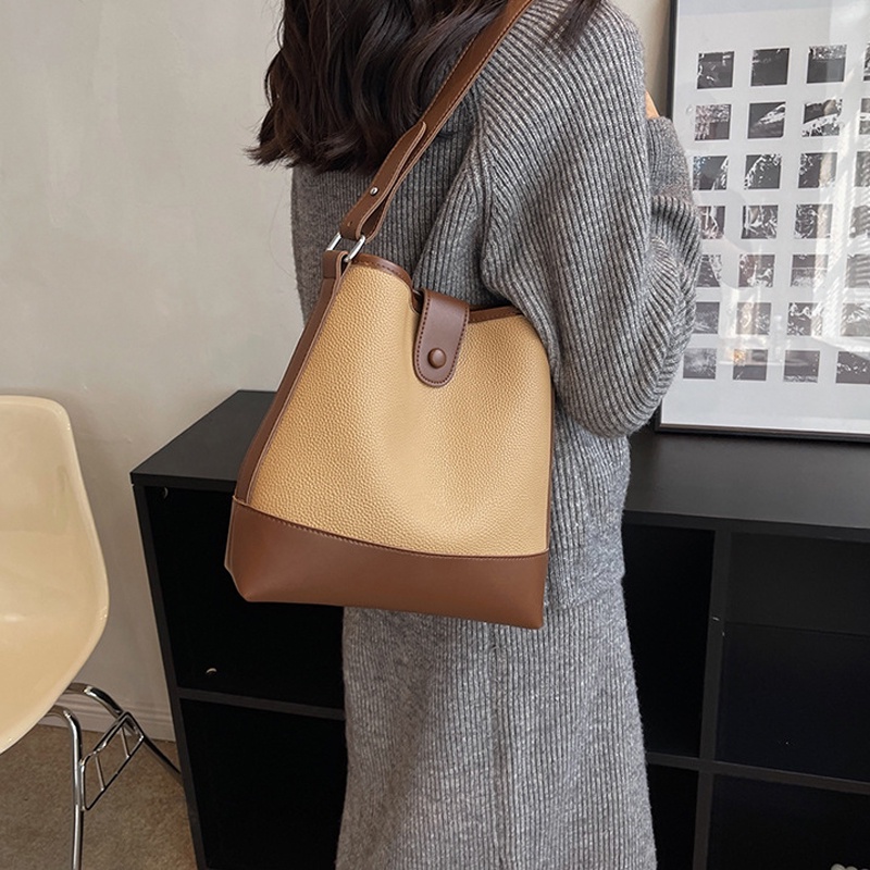 Túi Đeo Chéo Cỡ Lớn Phối Màu Tương Phản Thời Trang Cao Cấp Cho Nữ