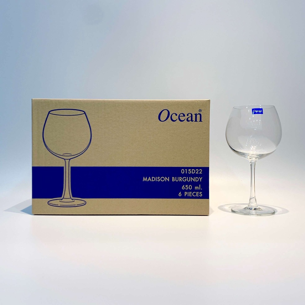 (Ocean.15D22) BỘ 6 LY RƯỢU VANG MADISON BURGUNDY OCEAN THÁI LAN - 650ML