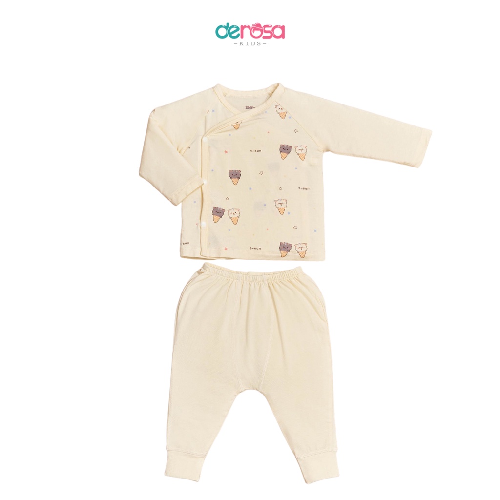 Bộ Quần Áo Sơ Sinh Cài Lệch Tay Jaclang (0 - 6 tháng) DEROSA KIDS ZO20-ZO21