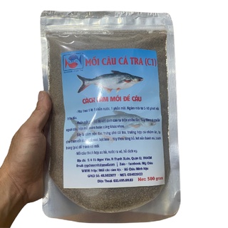 Cám câu cá tra C1 BỊCH 0.5KG - mồi câu cá tra sông đơn giản hiệu quả, cám tanh câu tra hồ giải trí