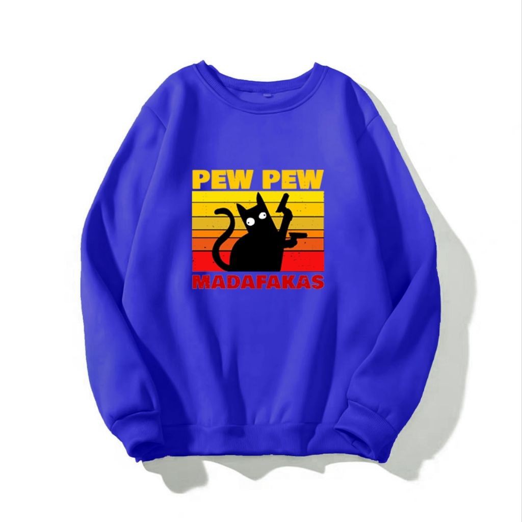 [ MẪU MỚI ] ÁO SWEATER NỈ UNISEX IN MÈO PEW PEW ÁO FORM RỘNG NAM NỮ NHIỀU MÀU CỰC ĐẸP