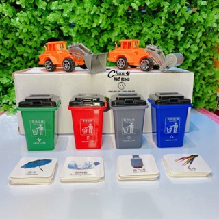 Bộ 2 Xe xúc gạt kèm 4 thùng rác vệ sinh môi trường 160 cho bé