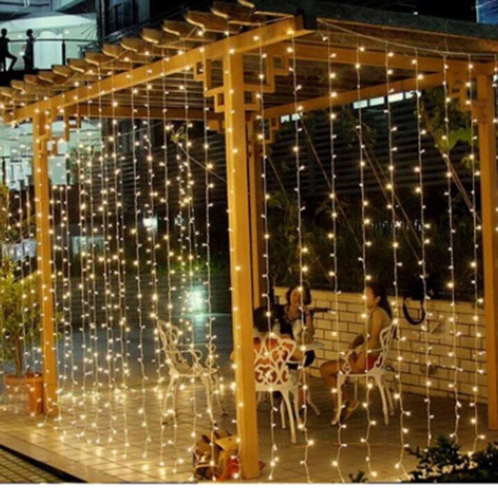 Đèn nháy thả rèm trang trí siêu đẹp 10 sợi led 4.5m -Rèm ánh sáng trang trí sinh nhật, đám cưới, sự kiện