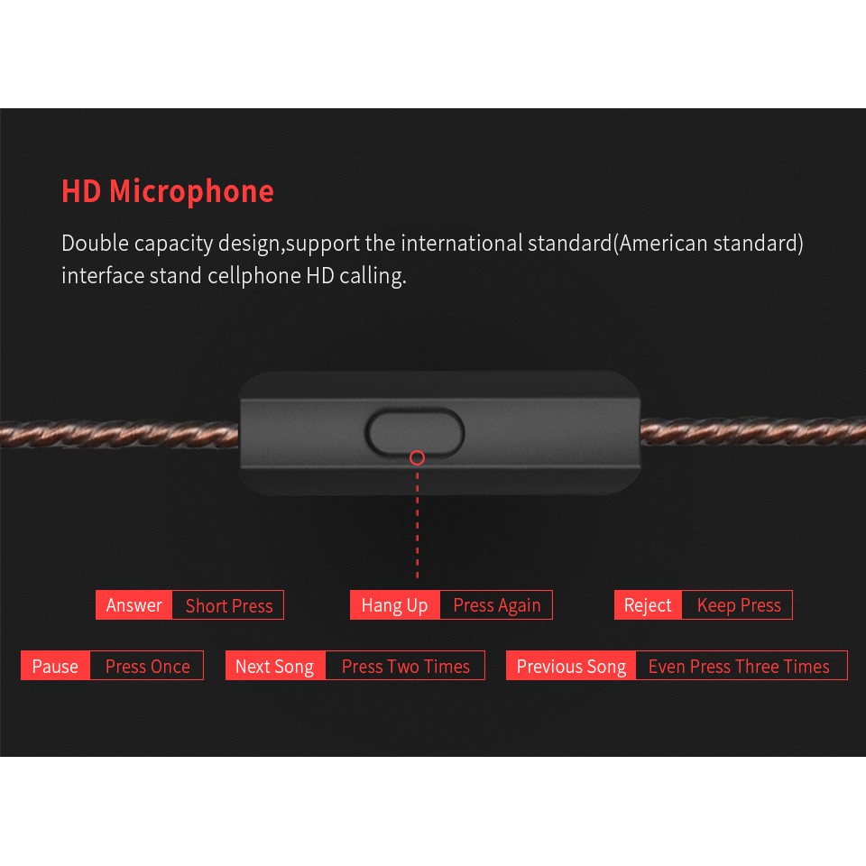 Tai nghe kz hd9 - Gọn gàng,đơn giản chất âm trong trẻo - Có mic