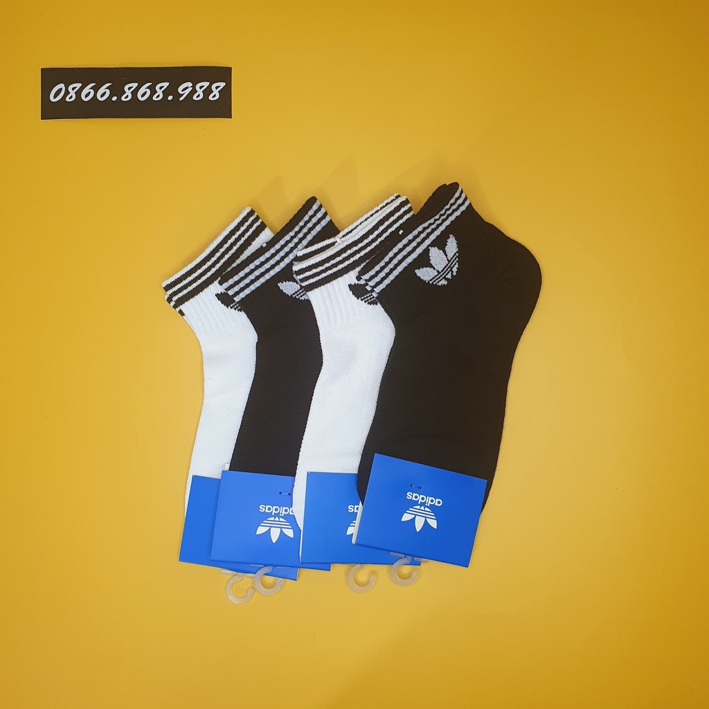 Tất Adidas cổ ngắn 3 Sọc, Tất thể thao ngắn cổ [XUẤT DƯ] Vớ dệt kim thể thao, Đổ sỉ giá tốt nhất thị trường TAT008