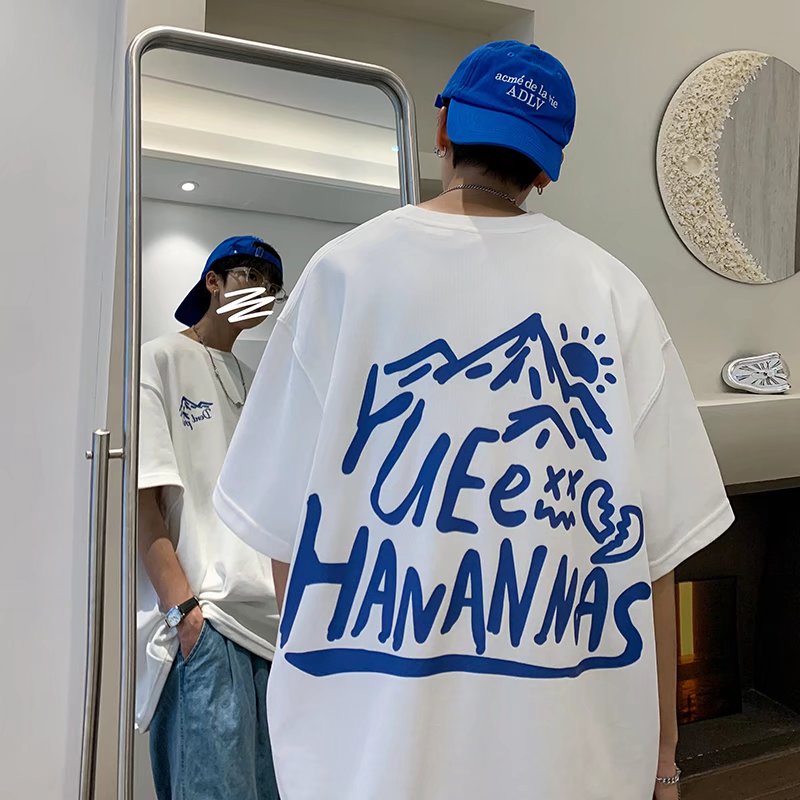 Áo Thun Tay Ngắn Dáng Rộng In Chữ Phong Cách Hip Hop Thời Trang Mùa Hè Cho Nam Giới [M-8XL]