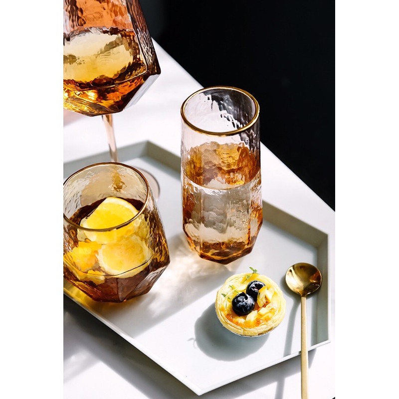 Ly rượu vang champagne gold viền vang sang chảnh