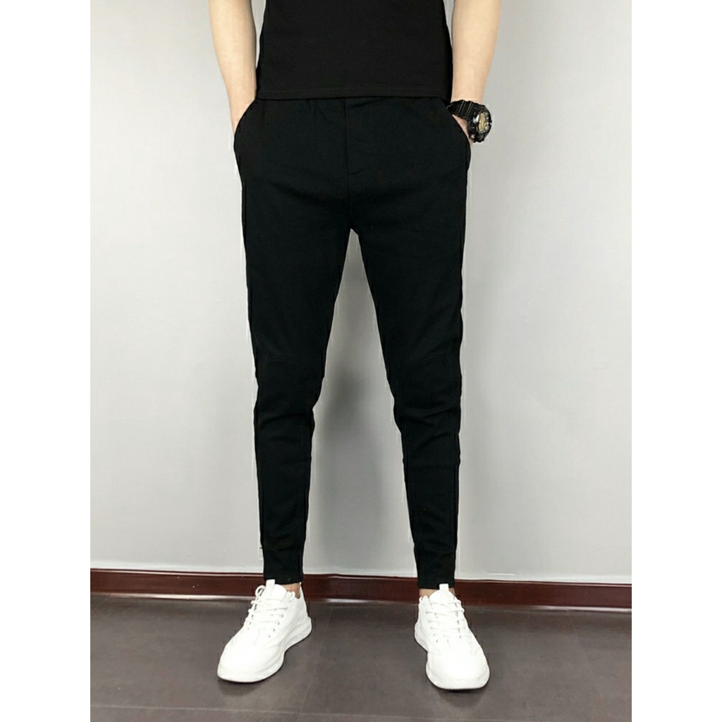 Quần kaki nam nữ, quần jogger trơn unisex bó ống chun co giãn chất đẹp phong cách Hàn