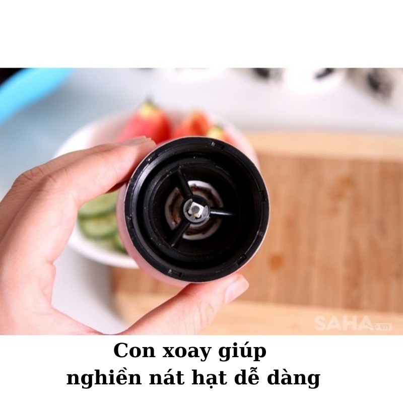 Lọ xay hạt tiêu cầm tay siêu nhanh bằng thủy tinh dày dặn