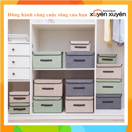 Bộ 2 hộp vải đựng đồ đa năng