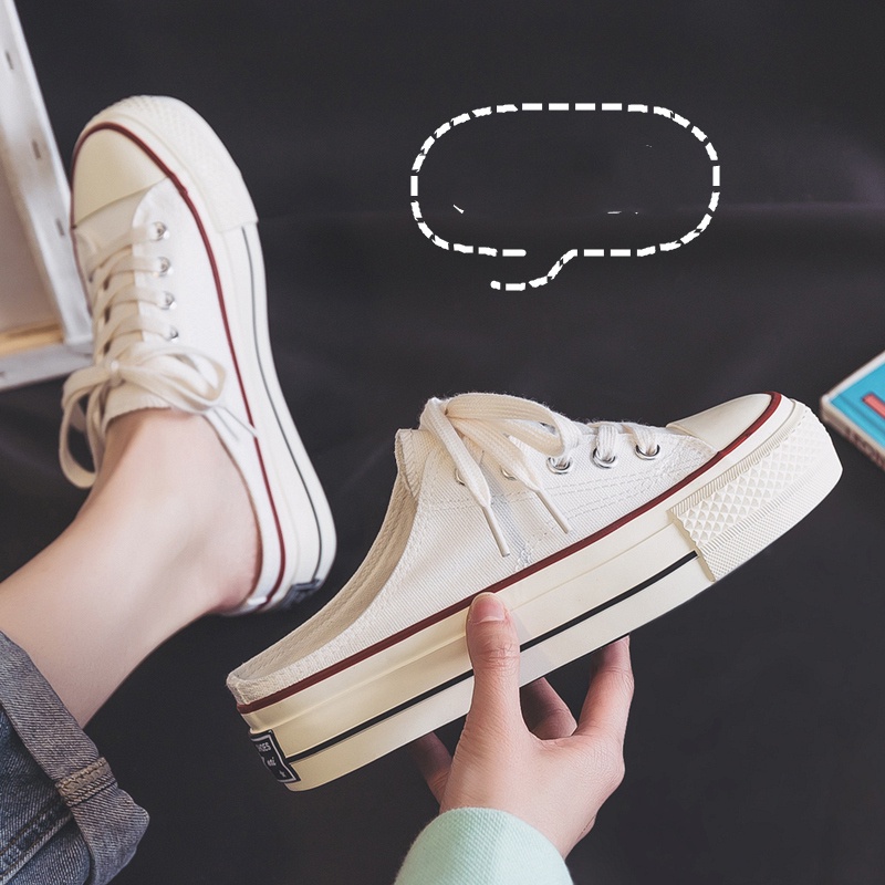 Sục thể thao nữ độn đế 3 phân 2 màu đen và trắng