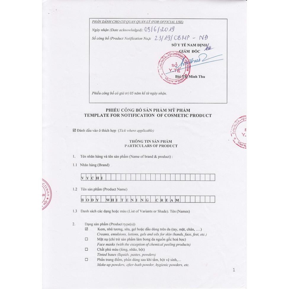 Kem body Nano Body Whitening Cream - Kem dưỡng trắng da body tinh thể Nano - Vychi | BigBuy360 - bigbuy360.vn