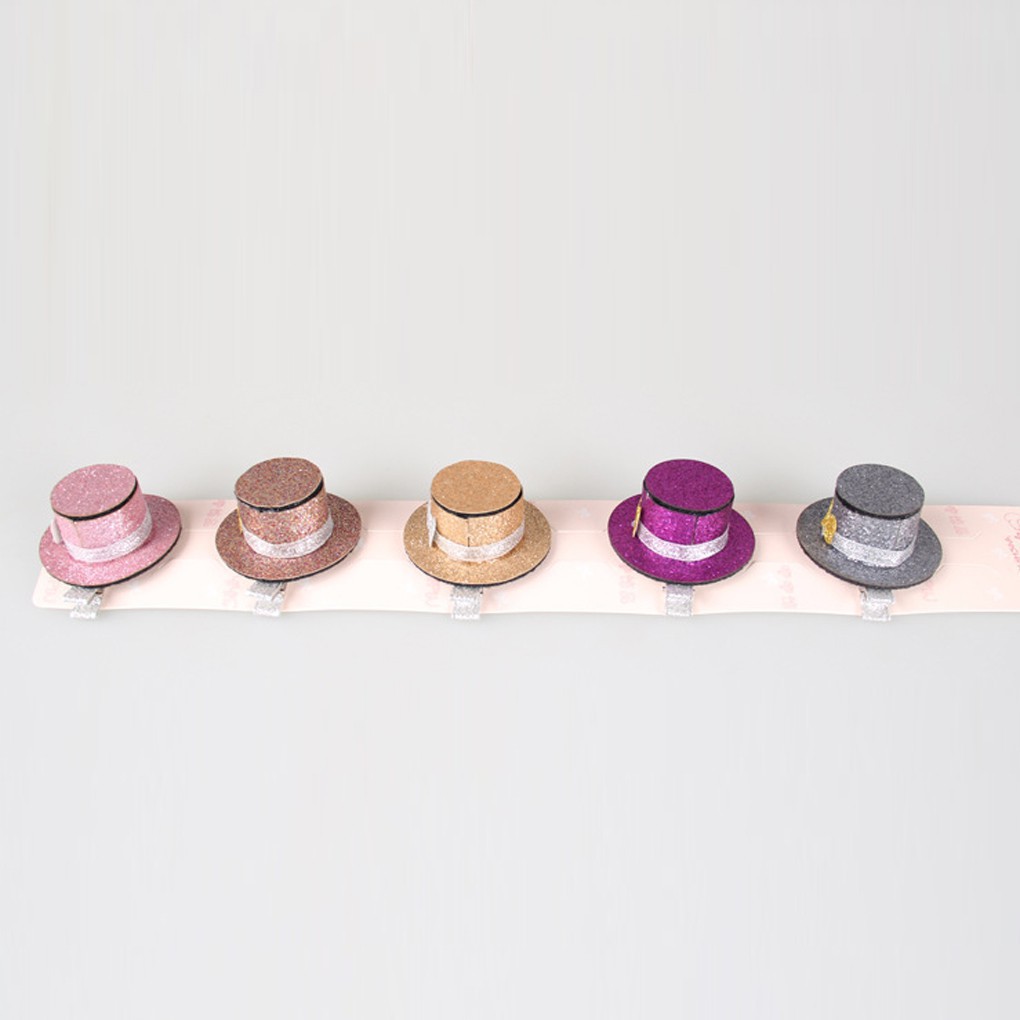 Kẹp tóc mũ tròn vành mini cho chó mèo