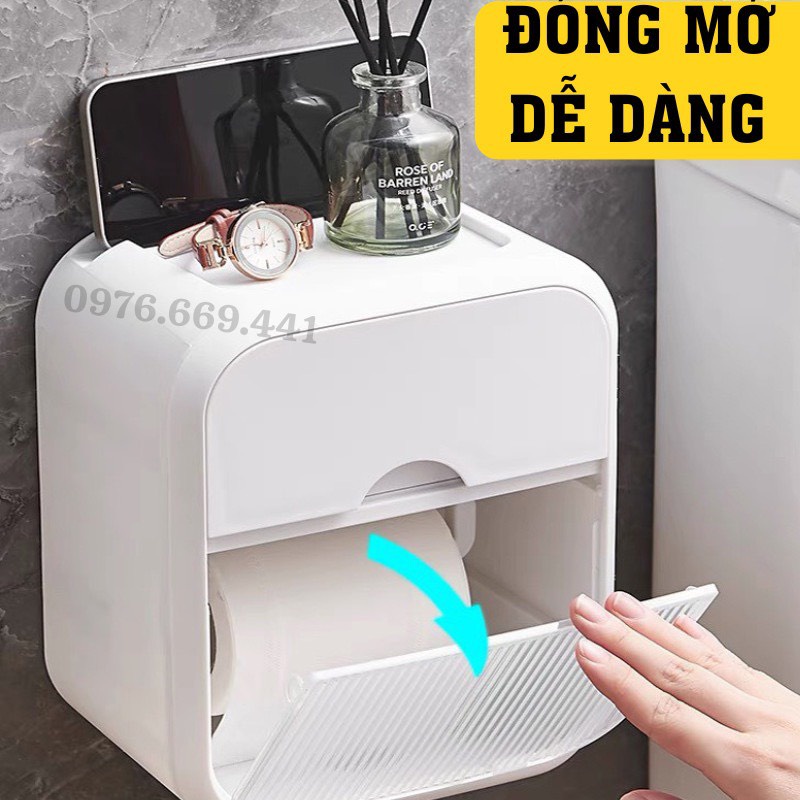 Hộp Giấy Vệ Sinh Dán Tường Có Ngăn Kéo Phụ Hộp Đựng Giấy Vệ Sinh Nhà Tắm Thiết Bị Nhà Tắm Gia Dụng Thông Minh ASAKI