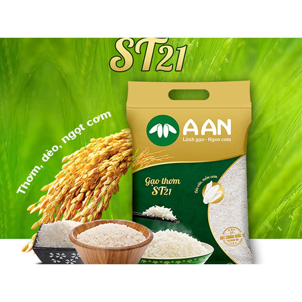 Gạo thơm ST21 A An (Túi 5kg)