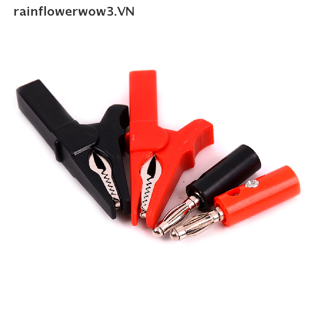 Set 4 Kẹp Cá Sấu 55mm + Phích Cắm Bắp Chuối 4mm Chuyên Dụng