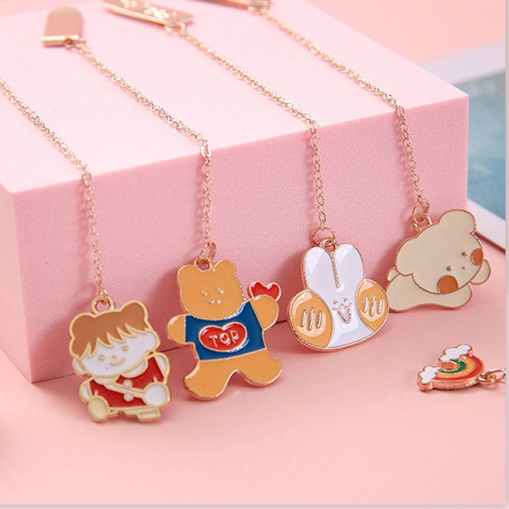 Augustina Đánh Dấu Trang Sách Dây Xích Bằng Hợp Kim Kẹp Giấy Đánh Dấu Trang Sách Trường Học Quà