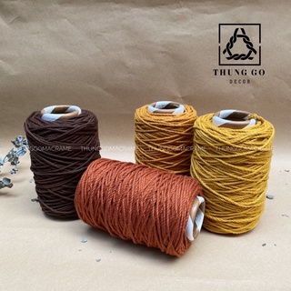 Dây thừng cotton Macrame màu CAM NÂU 3mm