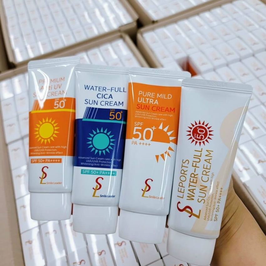 Kem chống nắng Smile Leader Sun Cream 60ml vật lý lai hoá học cho da dầu nhạy cảm Hàn Quốc