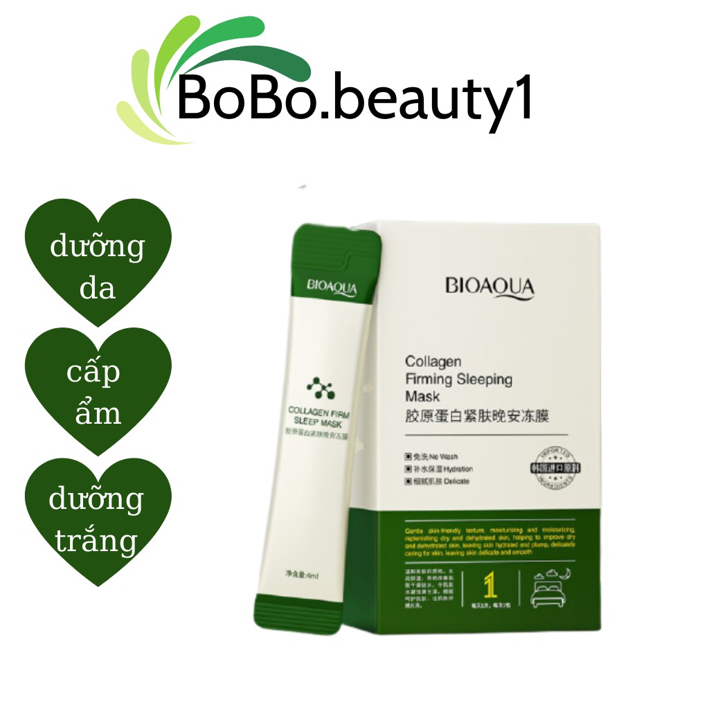 Mặt nạ ngủ collagel dưỡng ẩm trắng da thạch cấp nước BIOAQUA nội địa trung hộp 20 gói | BigBuy360 - bigbuy360.vn
