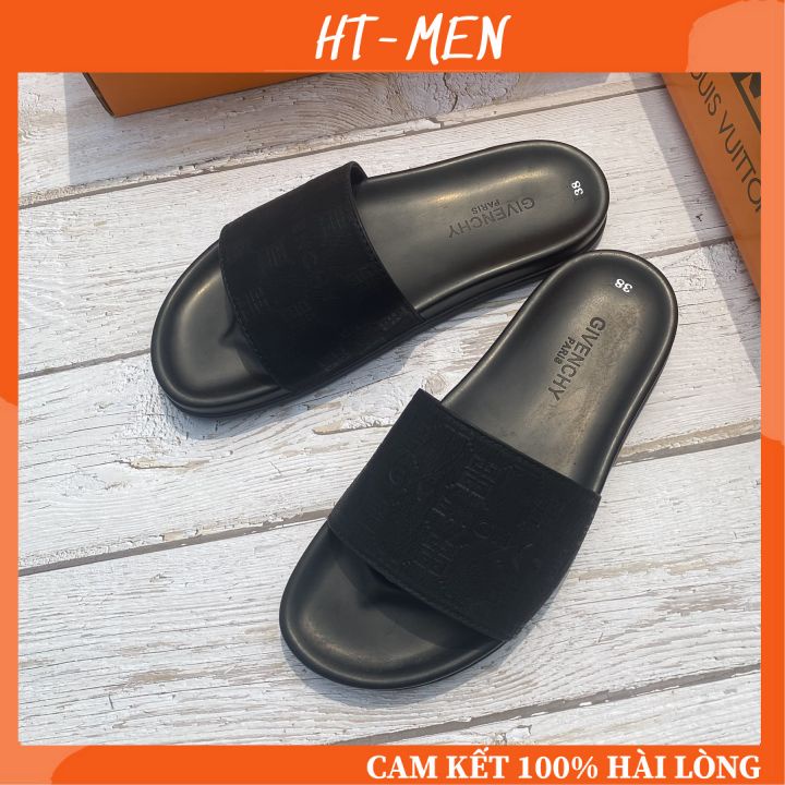 Dép Nam Quai Ngang Đế Êm Màu Đen Full Box