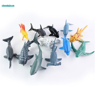 【chendujia】24pcs Sea Life Model Pool Fish Toy Educational Marine Animals Kids Figure Gift