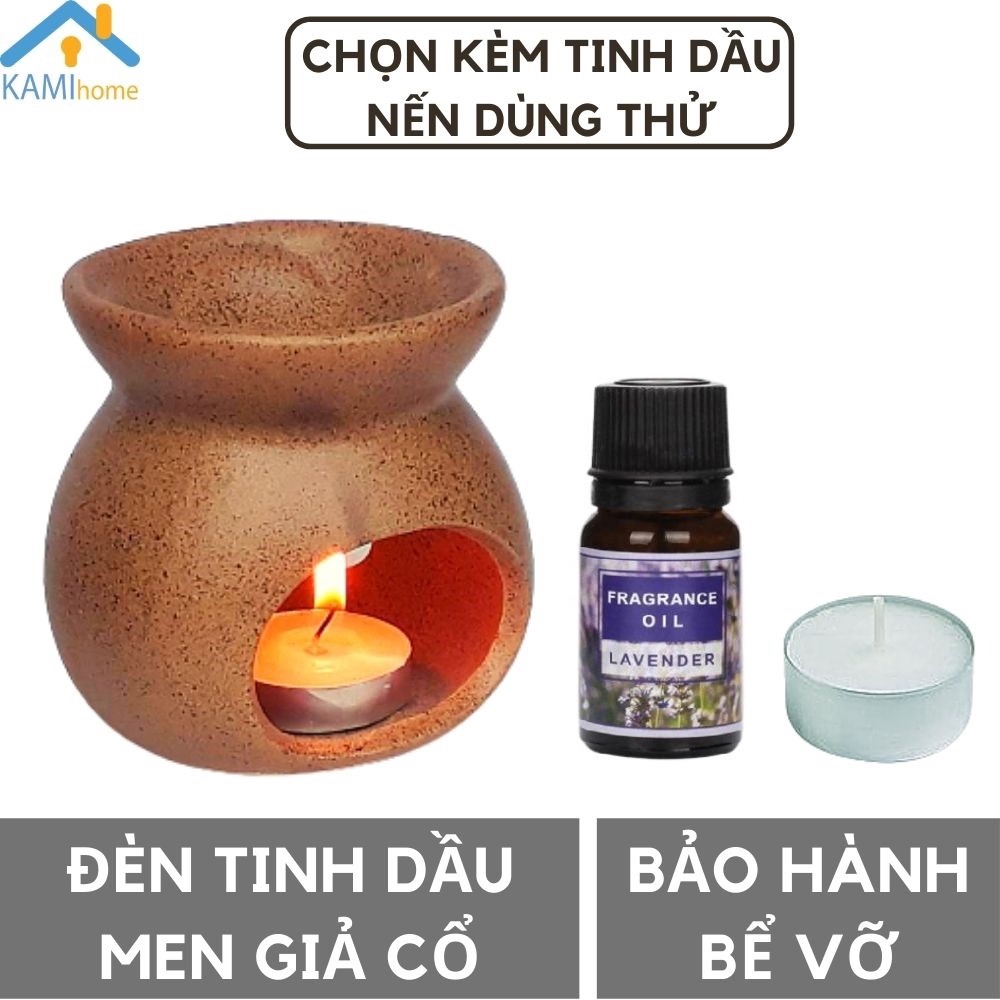 Đèn xông tinh dầu đốt nến men Cổ ❤️Chọn mẫu❤️Tặng Nến❤️ thơm phòng khử mùi đuổi muỗi mã 25004