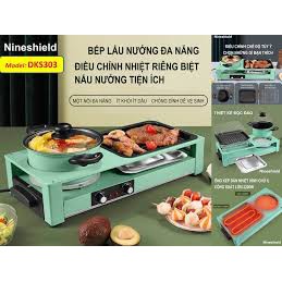 Bếp lẩu nướng NINESHIELD đa năng 2IN1 cho gia đình 4 đến 10 người