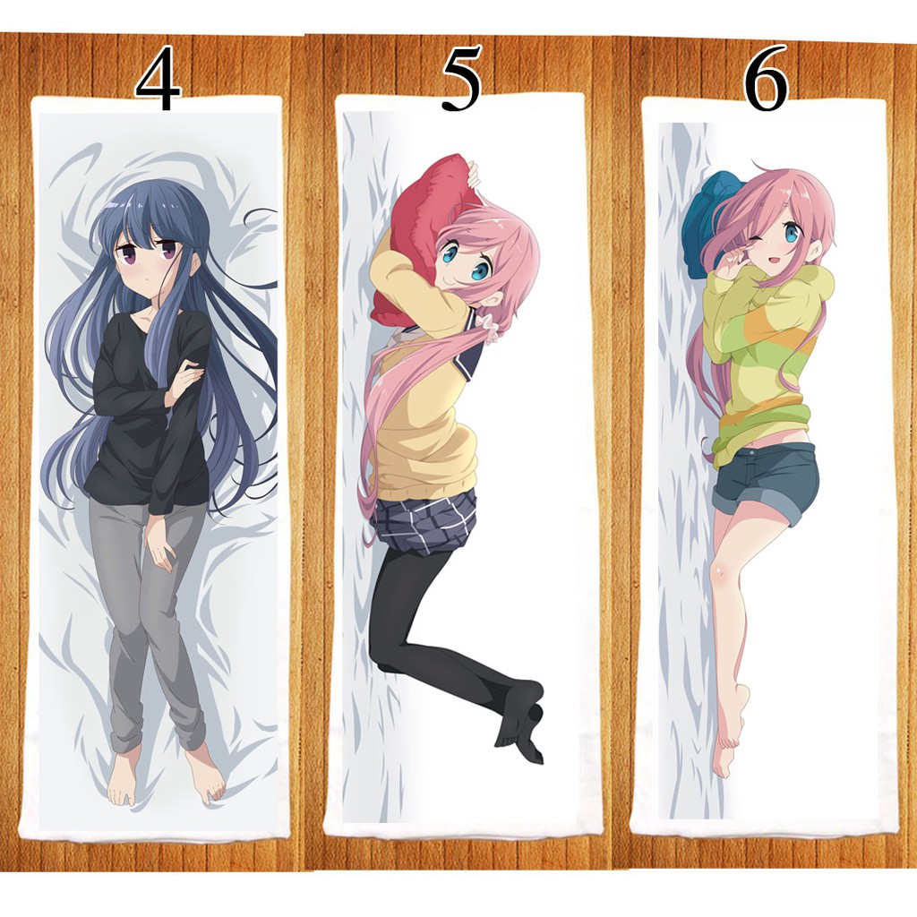 Gối anime Yuru camp Laid-Back Camp (Tặng 1 poster hoặc 1 huy hiệu)