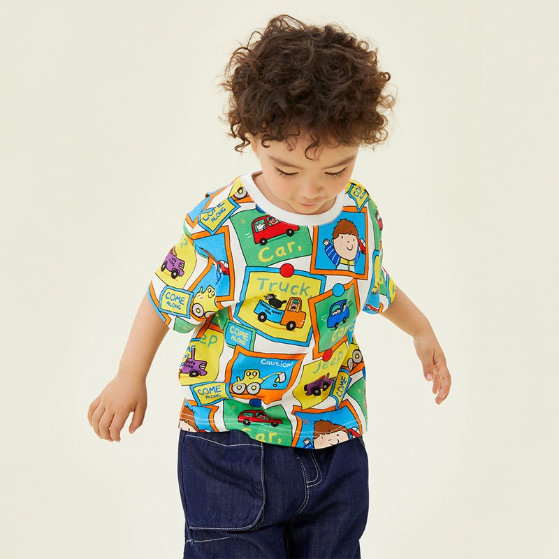 [Babycat] Áo Thun Cotton Tay Lỡ Phong Cách Hàn Quốc Nhật Bản Thời Trang Mùa Hè Hàng Mới Dành Cho Bé Trai 2022