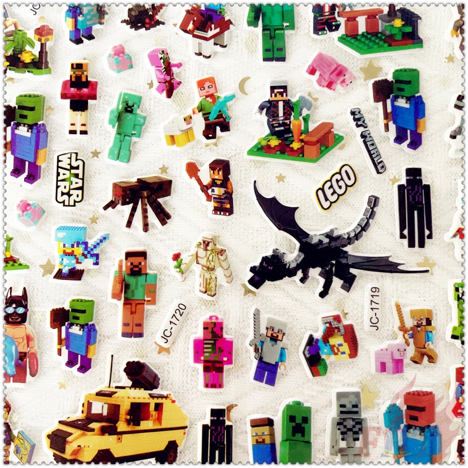 ❀ Miếng Dán Khen Thưởng DIY Minecraft Q-1 ❀ 1 Miếng Dán Bong Bóng 3D Bằng PVC Chống Nước
