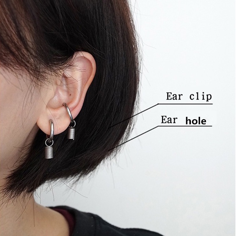 Bông Tai Thép Titan Phong Cách hip hop Đường Phố Cá Tính Cho Nam Và Nữ