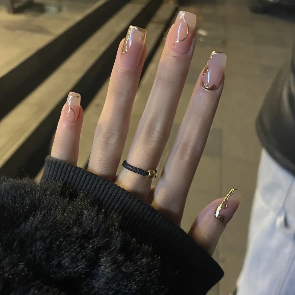 Set 1182 24 Móng Tay Giả Ngắn Trang Trí Nghệ Thuật