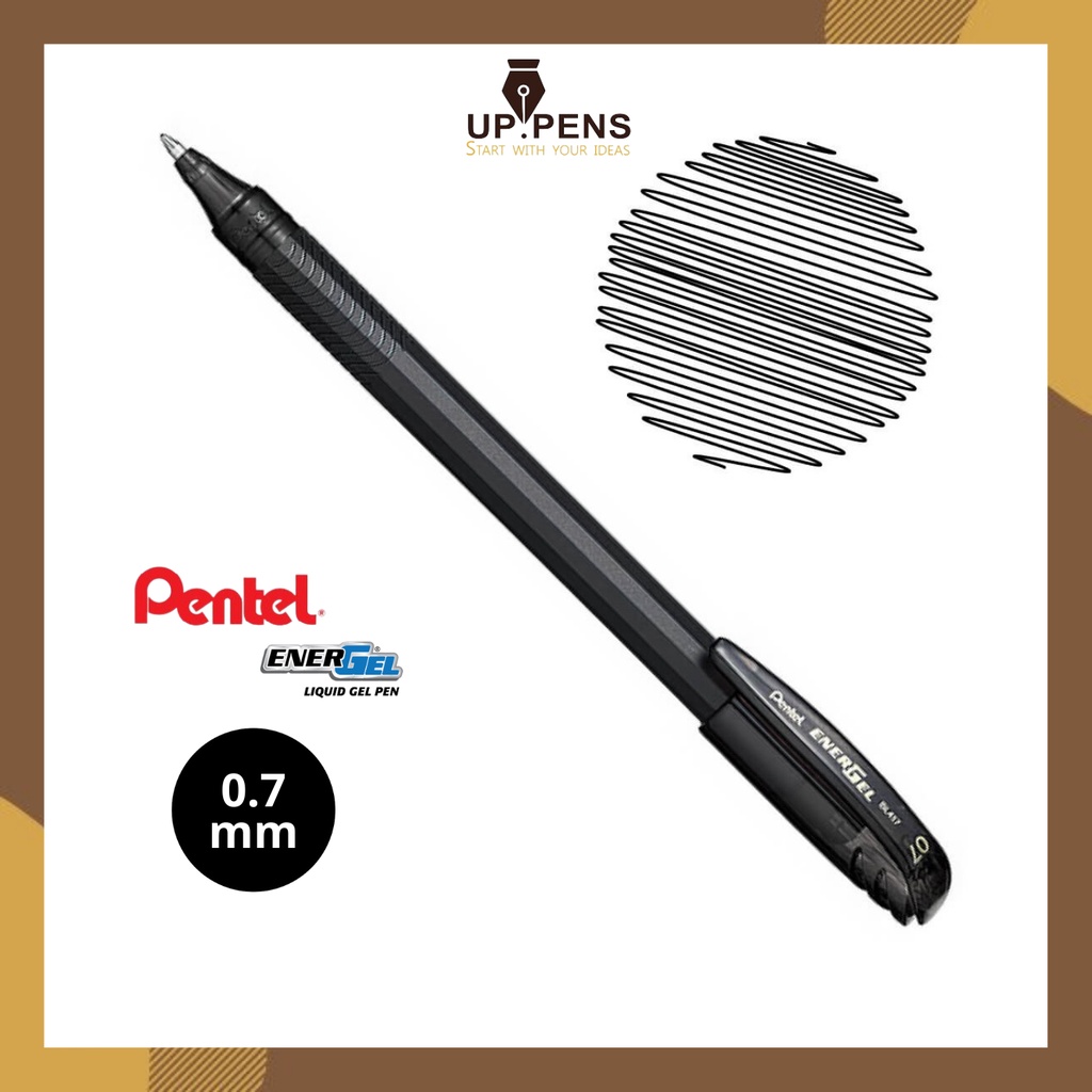 Bút gel Pentel Energel Roller Gel Pen BL417 - Metal tip 0.7mm - Màu đen (Black)